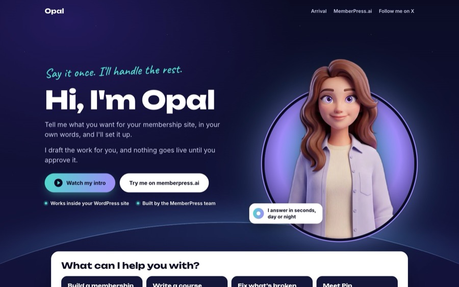 Opal's home page: Hi, I'm Opal